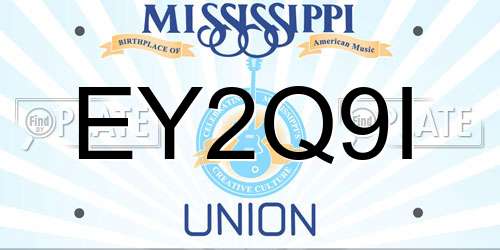 EY2Q9I Mississippi License Plate