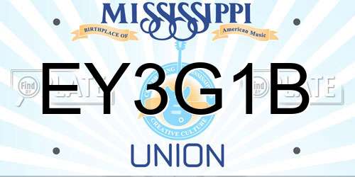 EY3G1B Mississippi License Plate