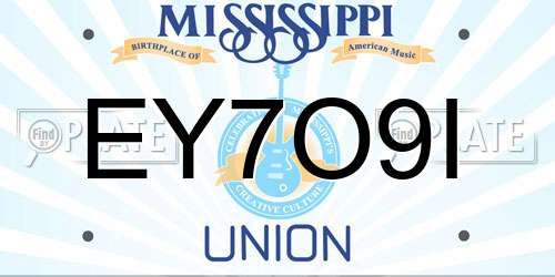 EY7O9I Mississippi License Plate