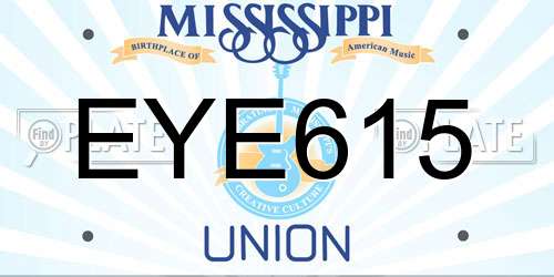 EYE615 Mississippi License Plate
