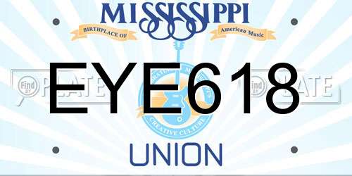 EYE618 Mississippi License Plate