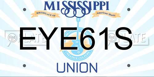 EYE61S Mississippi License Plate