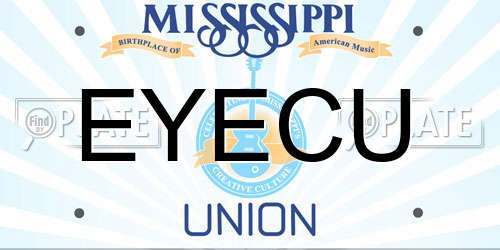 EYECU Mississippi License Plate