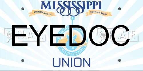 EYEDOC Mississippi License Plate