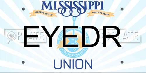 EYEDR Mississippi License Plate