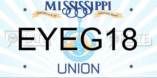 EYEG18 Mississippi License Plate