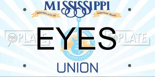 EYES Mississippi License Plate