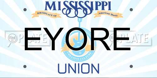 EYORE Mississippi License Plate