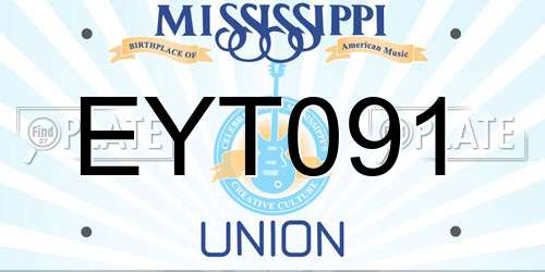EYT091 Mississippi License Plate