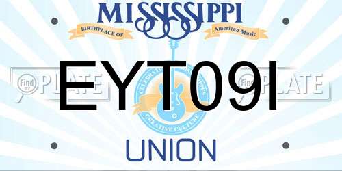 EYT09I Mississippi License Plate