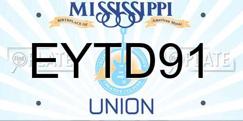 EYTD91 Mississippi License Plate