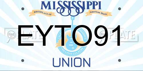 EYTO91 Mississippi License Plate
