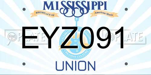 EYZ091 Mississippi License Plate
