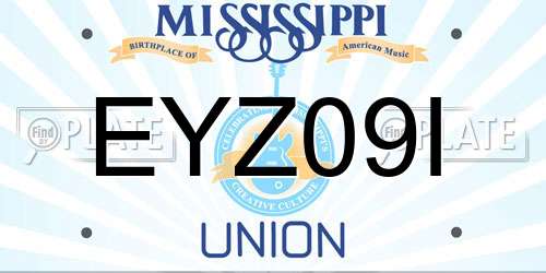 EYZ09I Mississippi License Plate