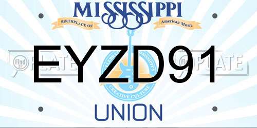 EYZD91 Mississippi License Plate