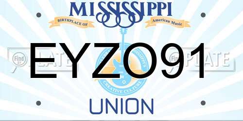 EYZO91 Mississippi License Plate