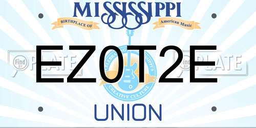 EZ0T2E Mississippi License Plate