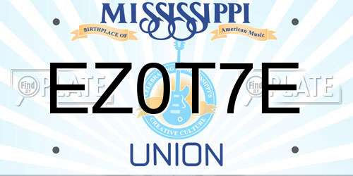 EZ0T7E Mississippi License Plate