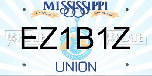 EZ1B1Z Mississippi License Plate