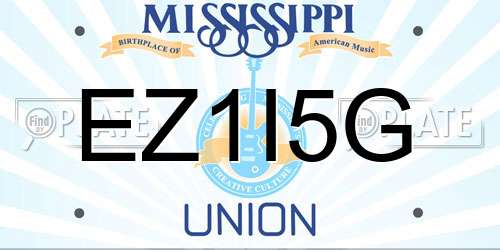 EZ1I5G Mississippi License Plate