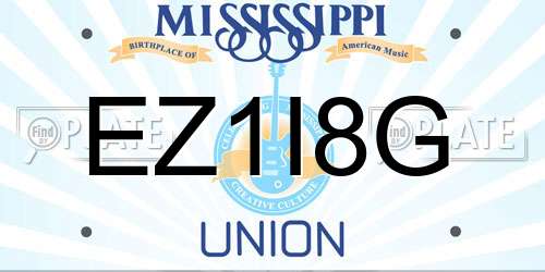 EZ1I8G Mississippi License Plate