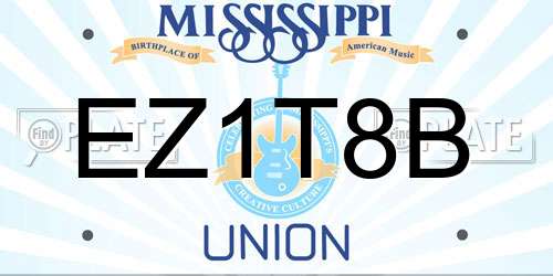 EZ1T8B Mississippi License Plate