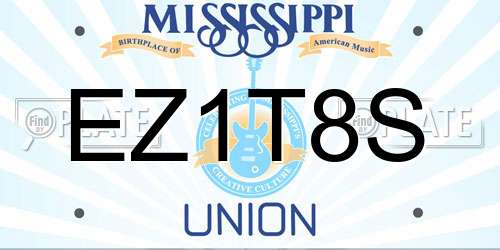 EZ1T8S Mississippi License Plate