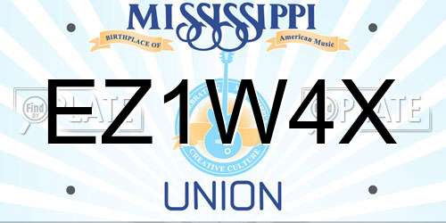 EZ1W4X Mississippi License Plate