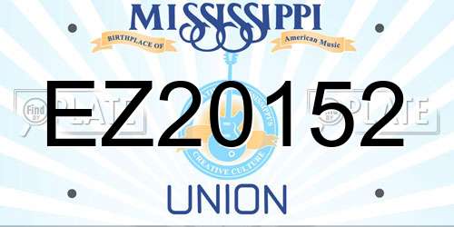 EZ20152 Mississippi License Plate