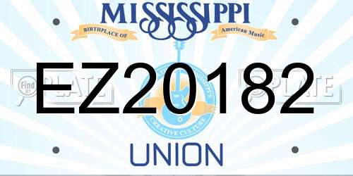EZ20182 Mississippi License Plate