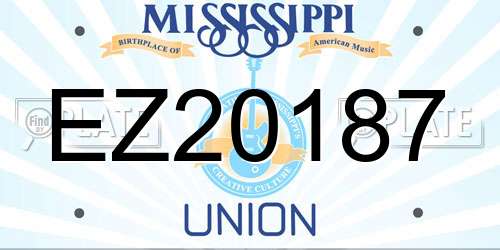 EZ20187 Mississippi License Plate