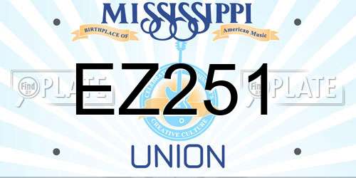 EZ251 Mississippi License Plate