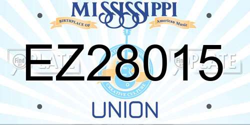 EZ28015 Mississippi License Plate