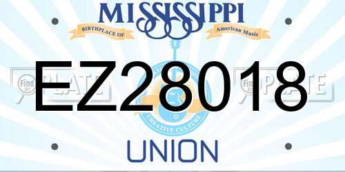 EZ28018 Mississippi License Plate