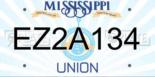EZ2A134 Mississippi License Plate