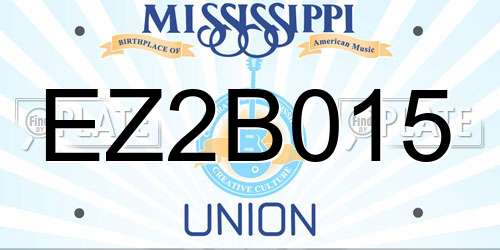 EZ2B015 Mississippi License Plate
