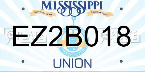 EZ2B018 Mississippi License Plate