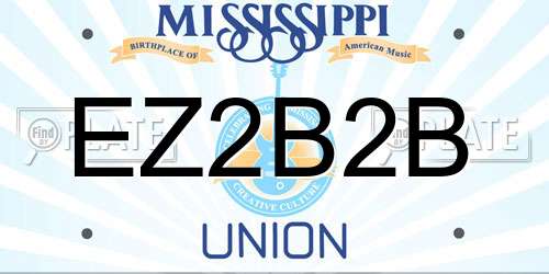EZ2B2B Mississippi License Plate