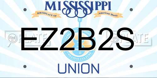 EZ2B2S Mississippi License Plate