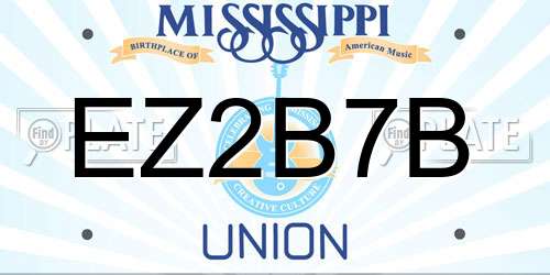 EZ2B7B Mississippi License Plate