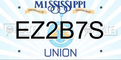 EZ2B7S Mississippi License Plate