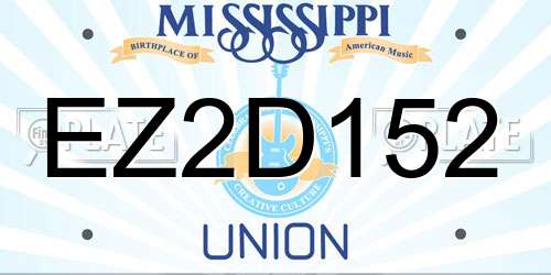 EZ2D152 Mississippi License Plate
