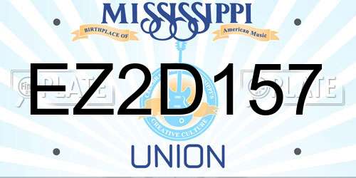 EZ2D157 Mississippi License Plate