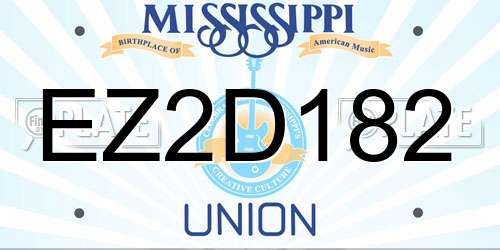 EZ2D182 Mississippi License Plate
