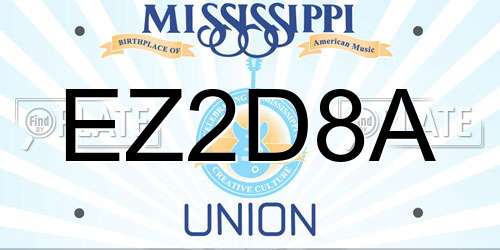 EZ2D8A Mississippi License Plate