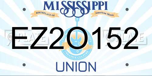 EZ2O152 Mississippi License Plate