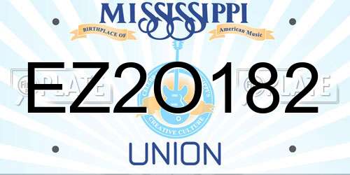 EZ2O182 Mississippi License Plate