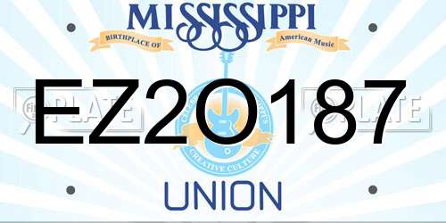 EZ2O187 Mississippi License Plate