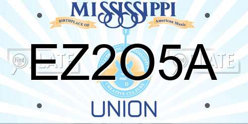 EZ2O5A Mississippi License Plate