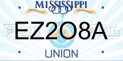 EZ2O8A Mississippi License Plate